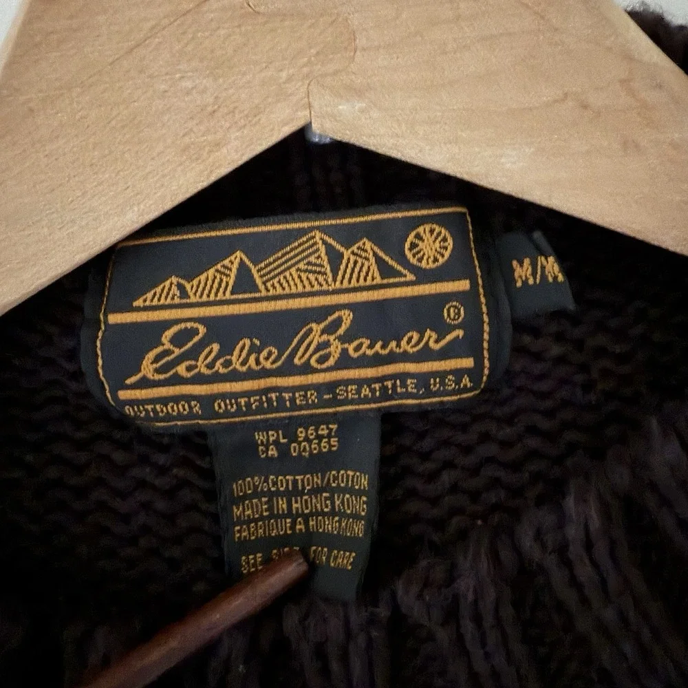 VTG‎ Eddie Bauer Mens Sweater Medium Cotton 90s Snowflake Preppy Celestial Cozy
